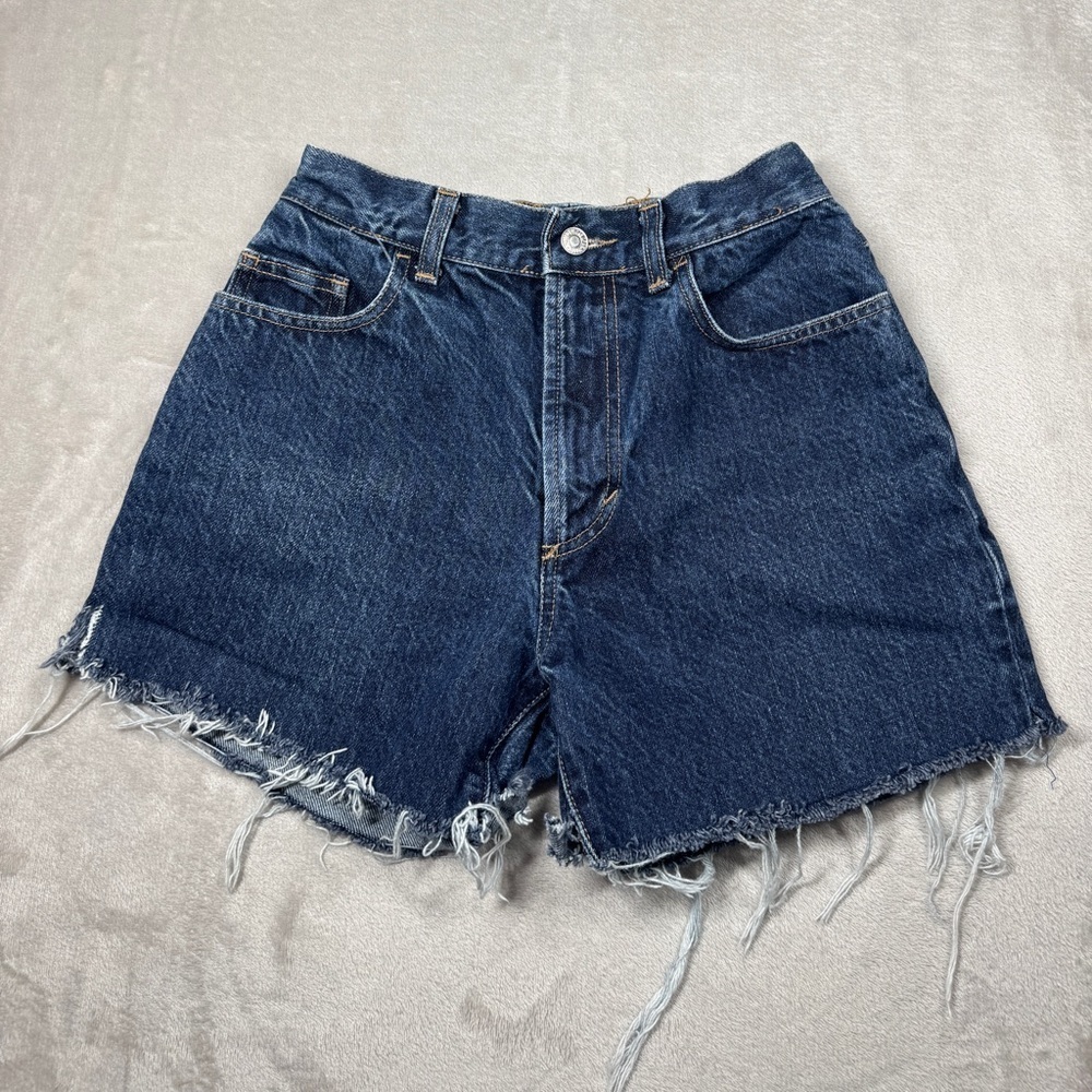 United Colors of Benetton Cotton High Rise Blue Jean Denim Cut Off Shorts 29